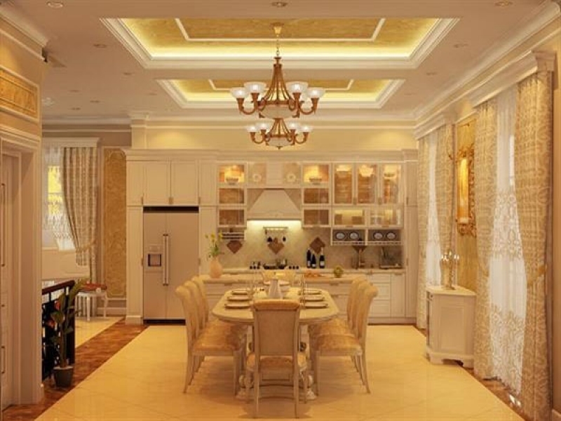 Những mẫu nội thất phòng ăn cổ điển đẹp, sang trọng cho không gian bếp
