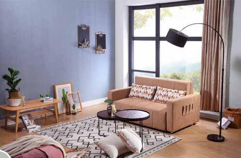 Ghế sofa đa năng giường cao cấp màu cam PFS