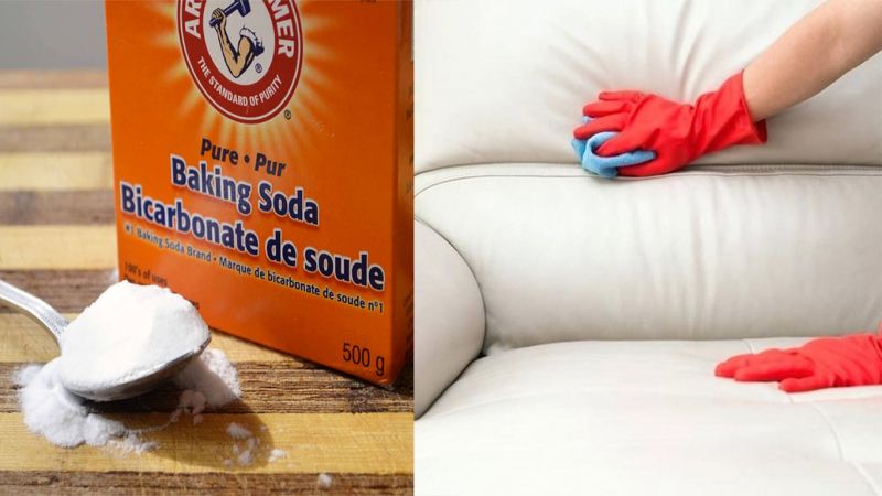 Cách làm sạch ghế sofa da bằng baking soda