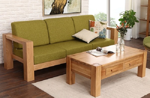 Bộ bàn ghế sofa gỗ nhỏ xinh (mẫu 2)