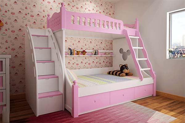Giường tầng cho bé thiết kế đáng yêu