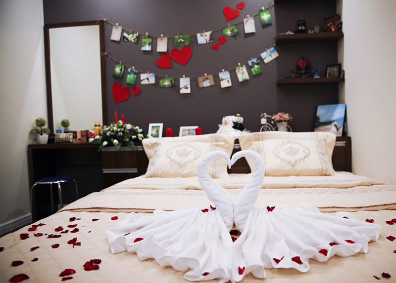 7 bước trang trí phòng cưới đẹp đơn giản cho đêm tân hôn lãng mạn