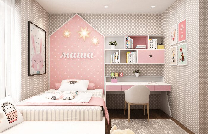 Tự trang trí phòng ngủ đơn giản cho bé gái nên chọn chất liệu gì?