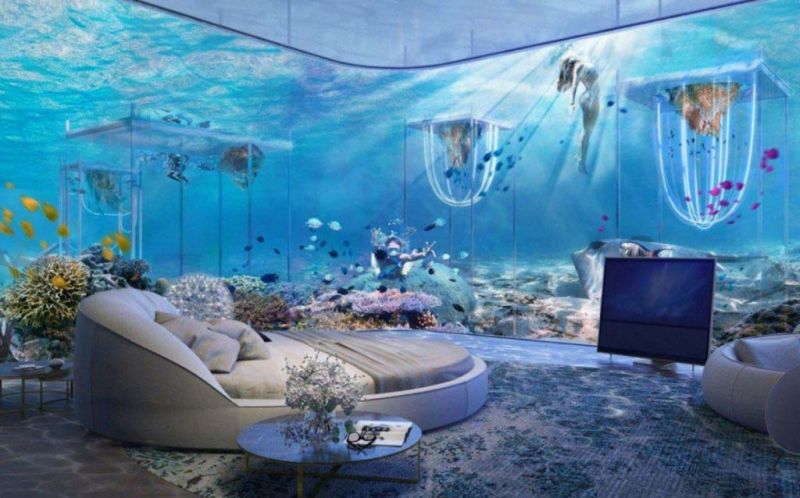 Phòng ngủ lấy cảm hứng dưới đáy đại dương tại biệt thự The Floating Seahorse