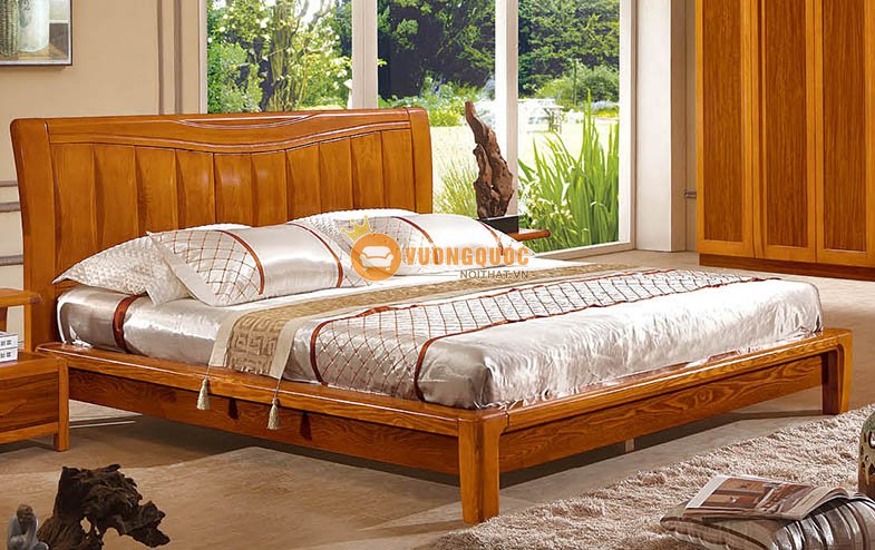 Giường ngủ gỗ sồi Nga và gỗ sồi Mỹ 